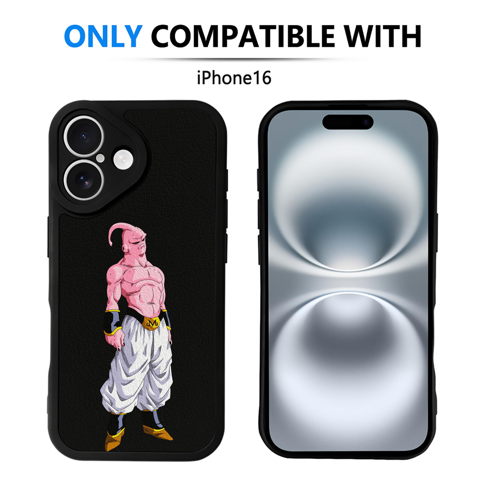 ドラゴンボール 魔人ブウ DRAGON BALL Majin Buu 【iPhone 16シリーズ対応】シリコンスマホケース（レザー調） 材質：シリコン